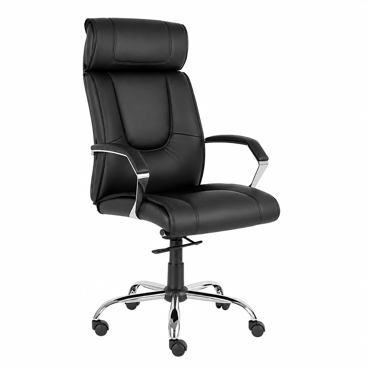 Poltrona Direzionale in Pelle Nera Ergonomica