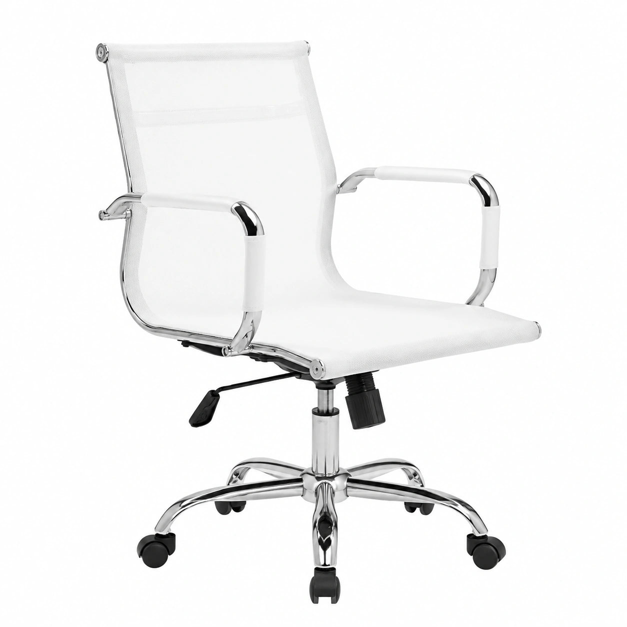 Poltrona Ufficio Ergonomica Rete Bianca con Supporto Lombare
