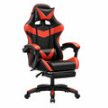 BAKAJI Sedia Gaming Ergonomica Regolabile in Altezza, Poltrona Racer Girevole per Ufficio e Casa, Design Sportivo in Nero e Rosso