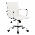 Poltrona Direzionale Bianco in Finta Pelle con Ruote, 54x62x102 cm