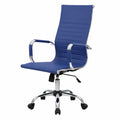 Dmora - Poltrona Direzionale Ergonomica con Braccioli, Sedia Ufficio Regolabile Blu