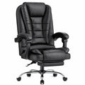 Sedia Ufficio Ergonomica Nera con Poggiapiedi, Reclinabile e Braccioli Imbottiti