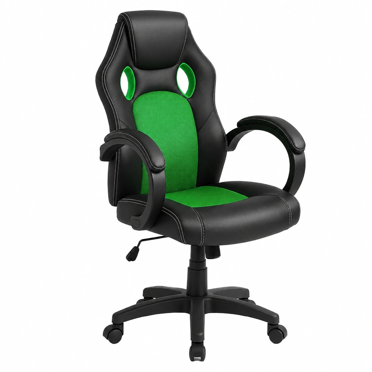 Sedia da Ufficio Ergonomica Racergame in Ecopelle e Tessuto Verde