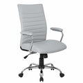 ARCHIMEDE Sedia Direzionale Ergonomica, Ecopelle Grigia, Regolabile con Ruote