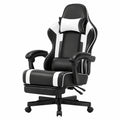 Poltrona da Gaming Ergonomica con Poggiapiedi e Supporto Lombare, Regolabile e Imbottita, fino a 220 kg