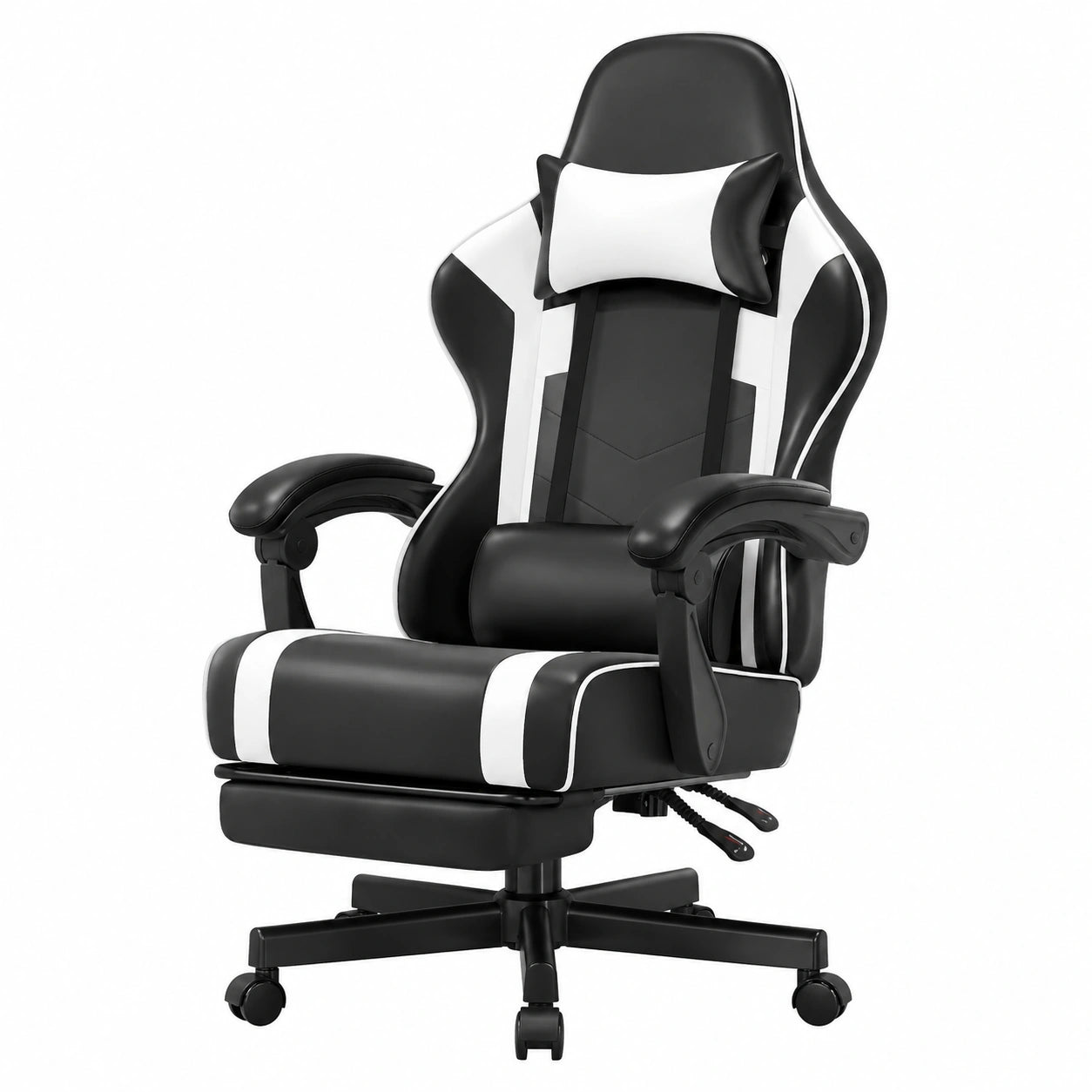 Poltrona da Gaming Ergonomica con Poggiapiedi e Supporto Lombare, Regolabile e Imbottita, fino a 220 kg