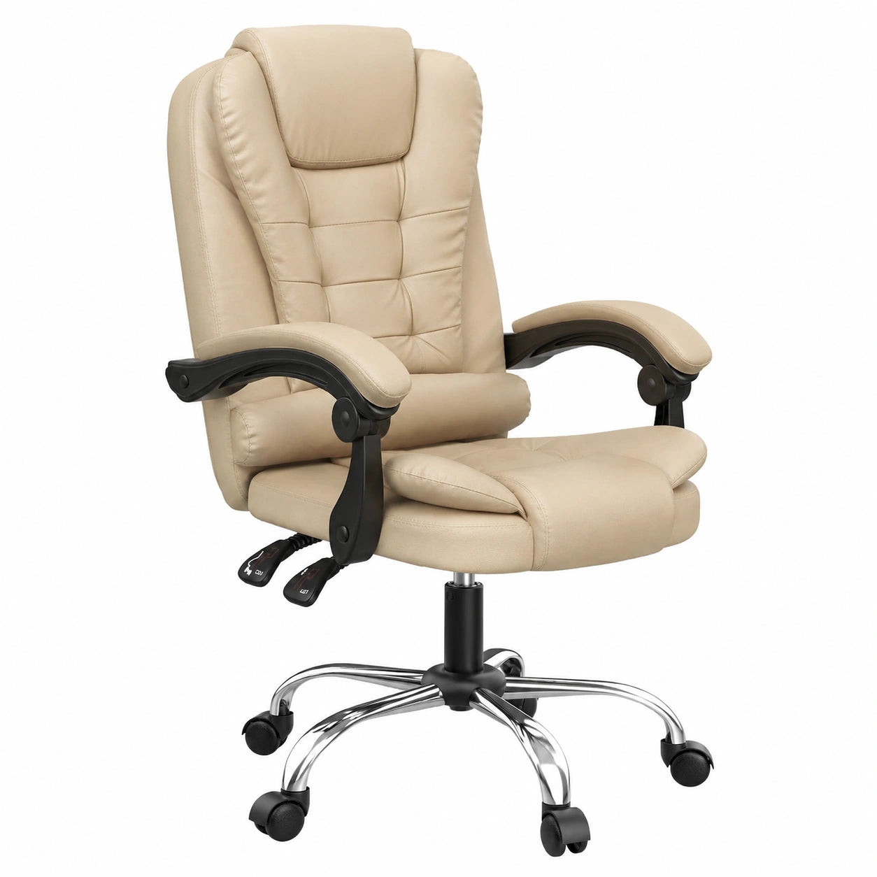 Sedia Ergonomica Ufficio Naspaluro, Direzionale, Sedile Ampio, Reclinabile con Braccioli Imbottiti, Altezza Regolabile, Marrone