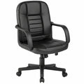 Poltrona Direzionale Ergonomica con Braccioli in Nero, Regolabile Cm 56x59x88-99