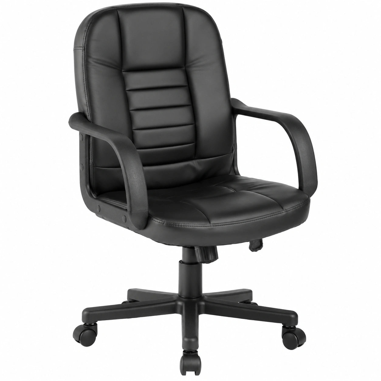 Poltrona Direzionale Ergonomica con Braccioli in Nero, Regolabile Cm 56x59x88-99