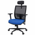 Poltrona Direzionale da Ufficio Ergonomica Blu in Tessuto e ABS, Regolabile 102-125 cm