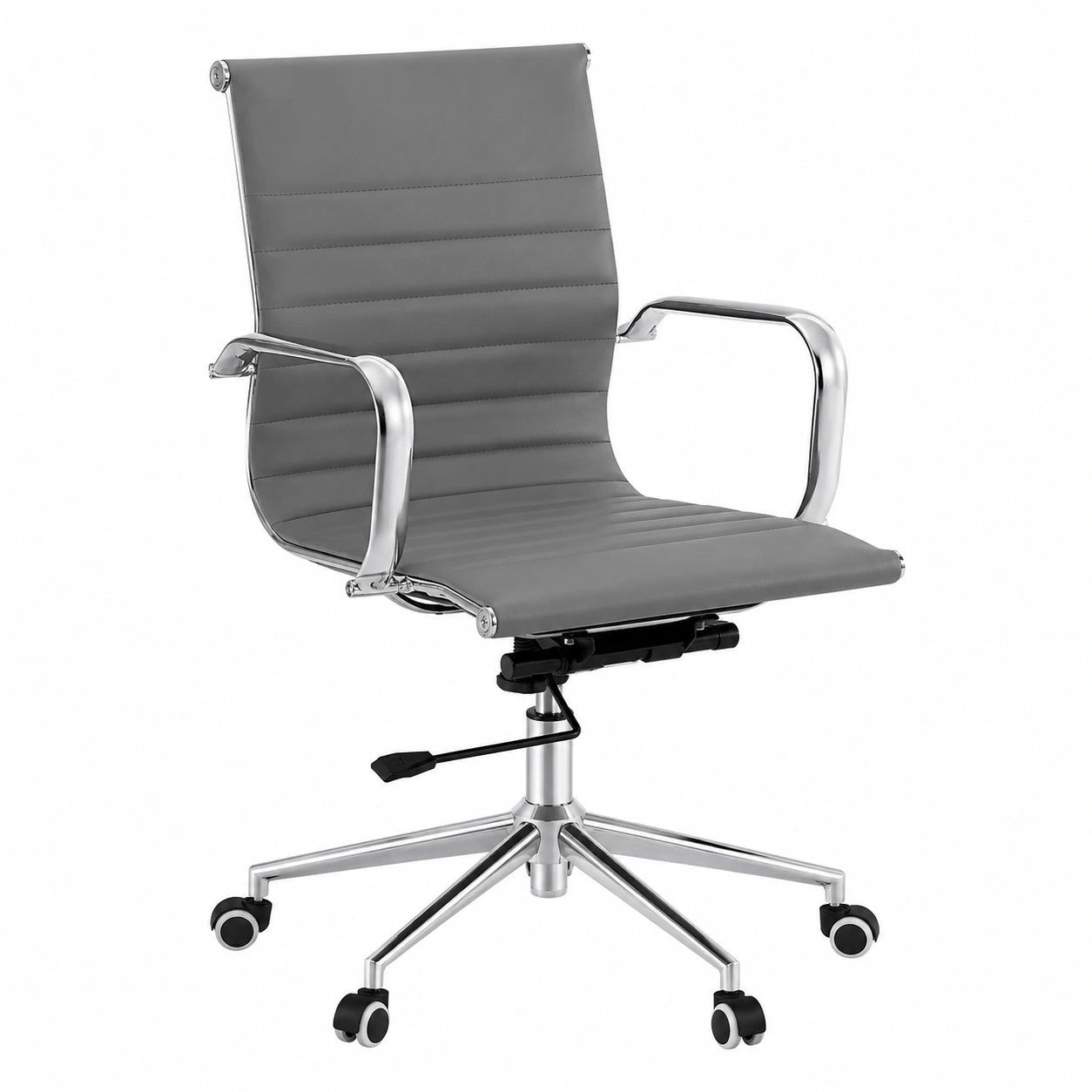 Sedia Girevole da Ufficio Ergonomica con Ruote Grigio