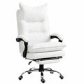 Poltrona da Ufficio Ergonomica Reclinabile con Poggiapiedi, Bianco