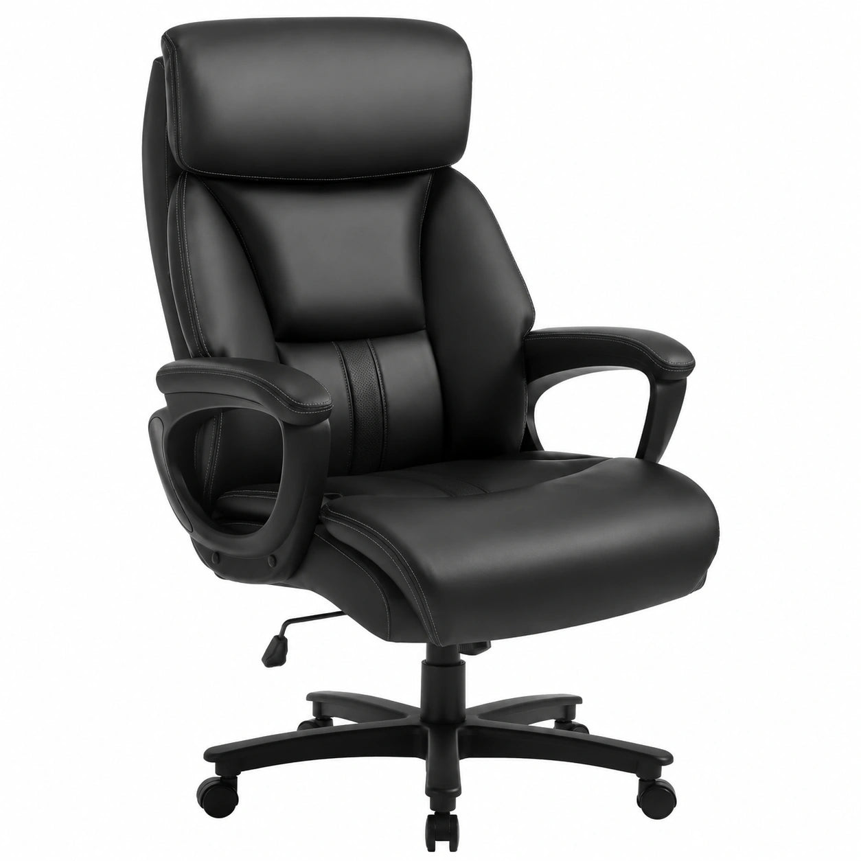 Sedia Ufficio Ergonomica WOLTU in Pelle Nera con Altezze Regolabili