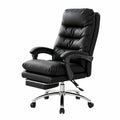 Sedia Ufficio Ergonomica con Schienale Alto e Poggiapiedi, Poltrona Reclinabile Confortevole per Casa, Ufficio e Gaming, Nero