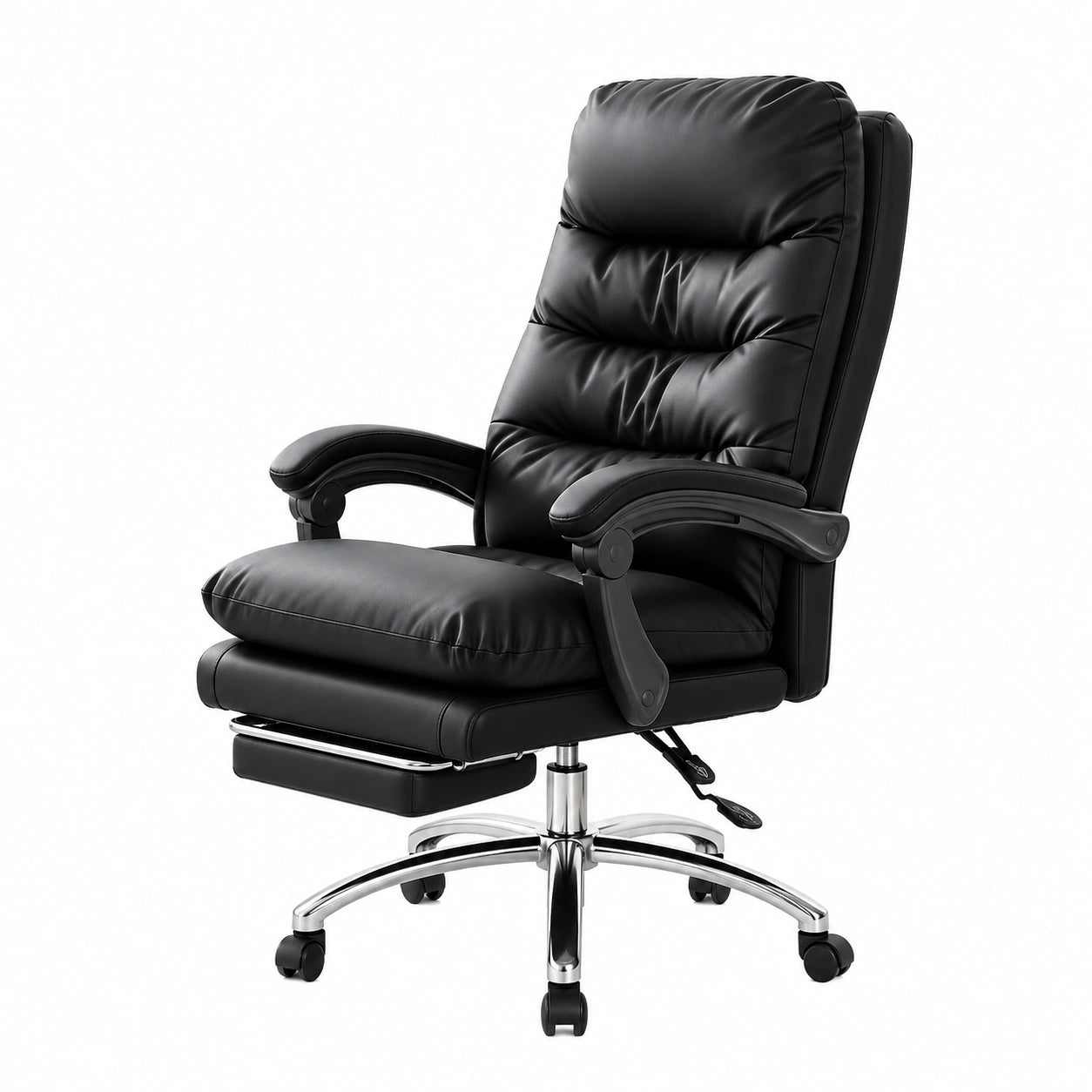 Sedia Ufficio Ergonomica con Schienale Alto e Poggiapiedi, Poltrona Reclinabile Confortevole per Casa, Ufficio e Gaming, Nero