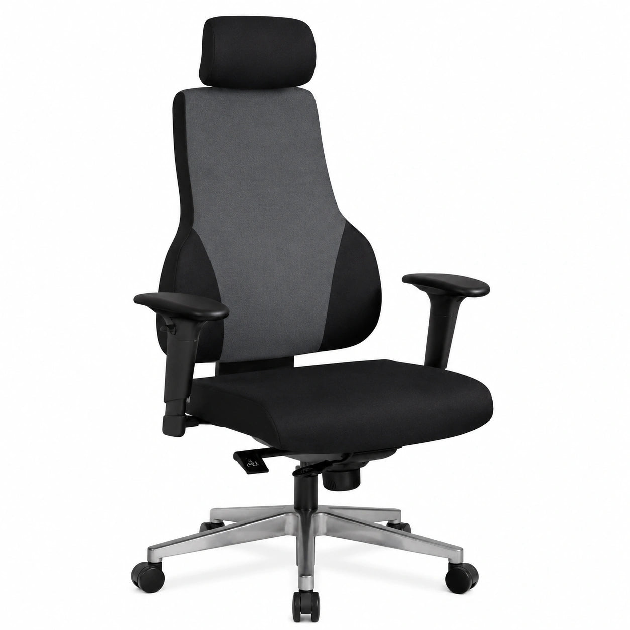 Sedia da Ufficio Direzionale Ergonomica in Tessuto Grigio con Poggiatesta