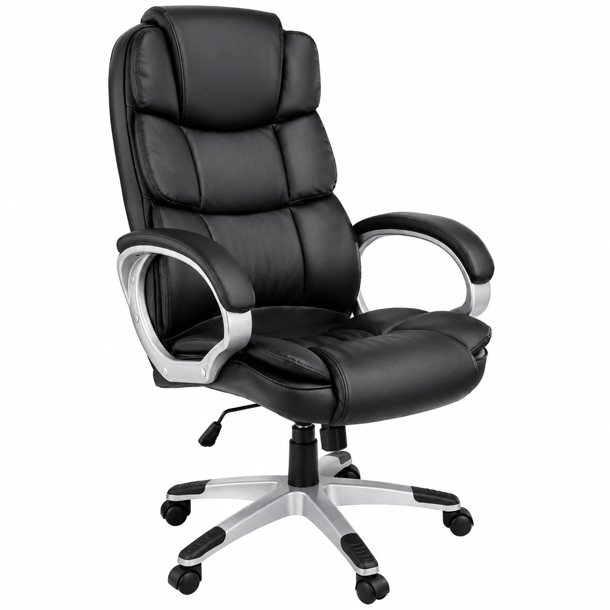 Sedia da Ufficio Ergonomica Regolabile con Poggiatesta e Braccioli - Nero