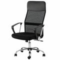 Poltrona Direzionale Ufficio in Metallo Cromato con Poggiatesta in PVC - Nero 63x65x112/122 cm