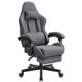 Sedia da Gaming Dowinx Ergonomica in Tessuto con Poggiapiedi, Cuscino a Molle e Supporto Testa, Grigia