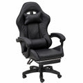 Sedia da Gioco Baroni Home Ergonomica con Altezza e Inclinazione Regolabili, Supporto Lombare e Poggiapiedi, Nero