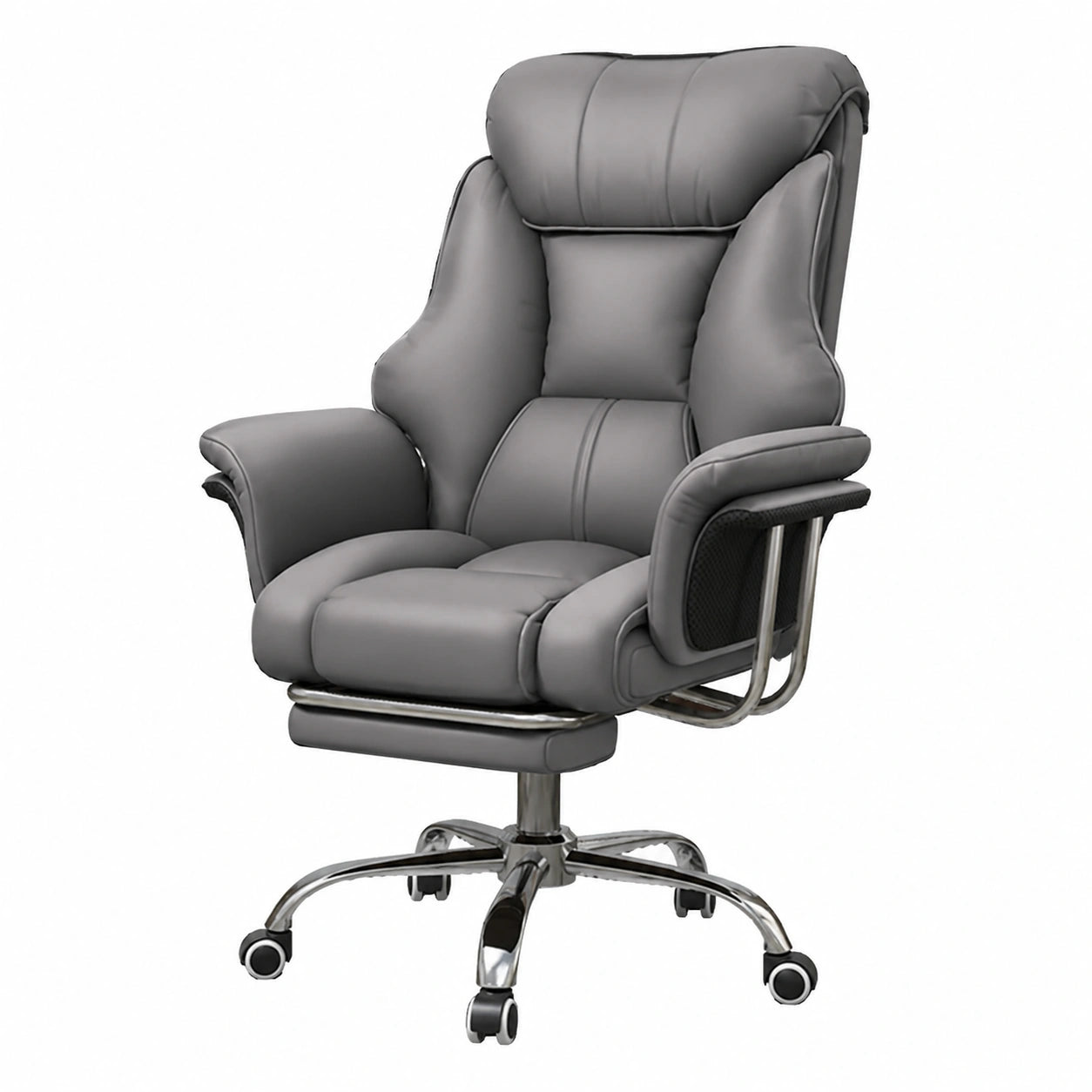 Poltrona Direzionale Ergonomica 250 kg in Pelle con Poggiapiedi