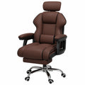 Sedia da Ufficio Ergonomica Regolabile in Pelle PU con Poggiapiedi